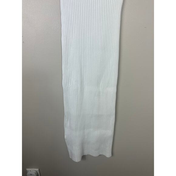 Enza Costa Ribbed Stretch Jersey Knit Midi Slip Dress White Large Quiet Luxary - Picture 4 of 8
